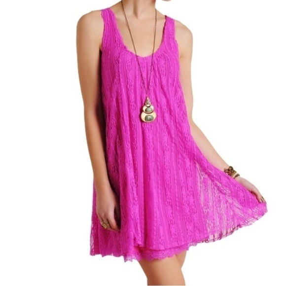 Dresses & Skirts - Free People Sleeveless Pink Dress Women Size 14 Asymmetrical